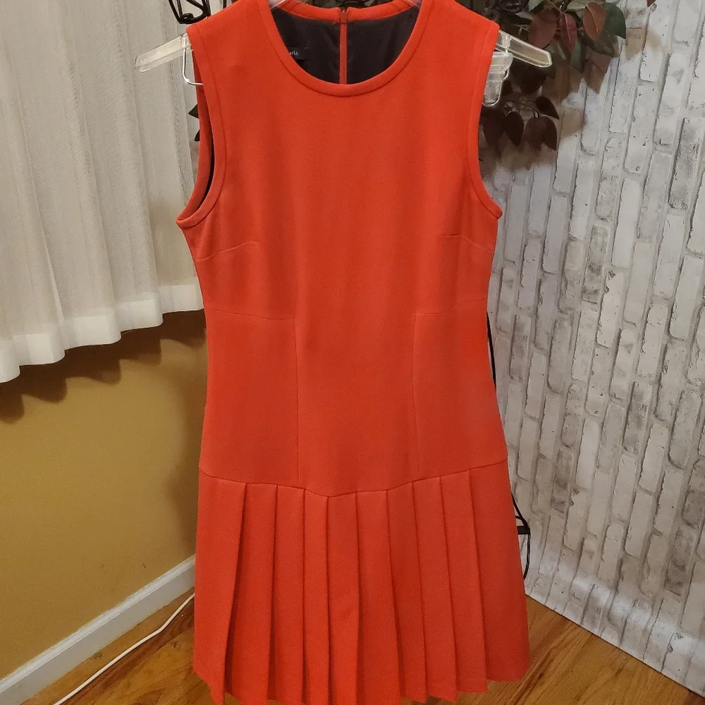 Judith & Charles Red Pleated Dress - Picture 2 of 9